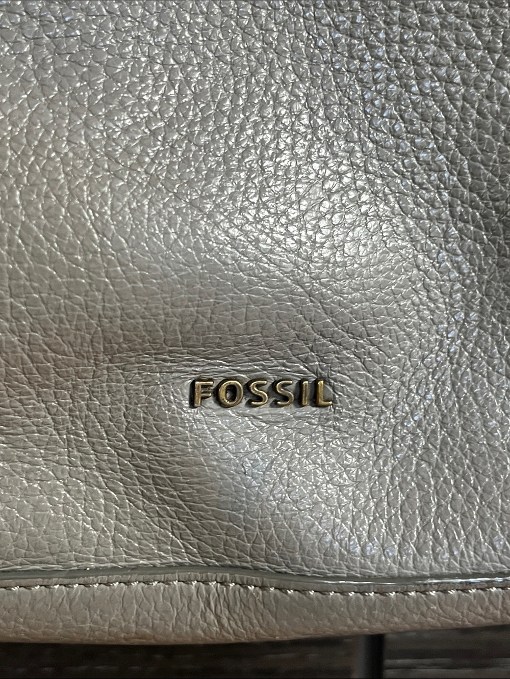 Fossil Grey Leather Tote Bag - Picture 2 of 13